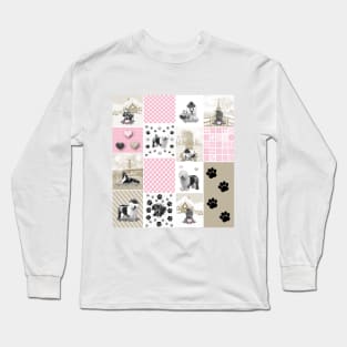 Dog Lovers Patchwork Pattern Long Sleeve T-Shirt